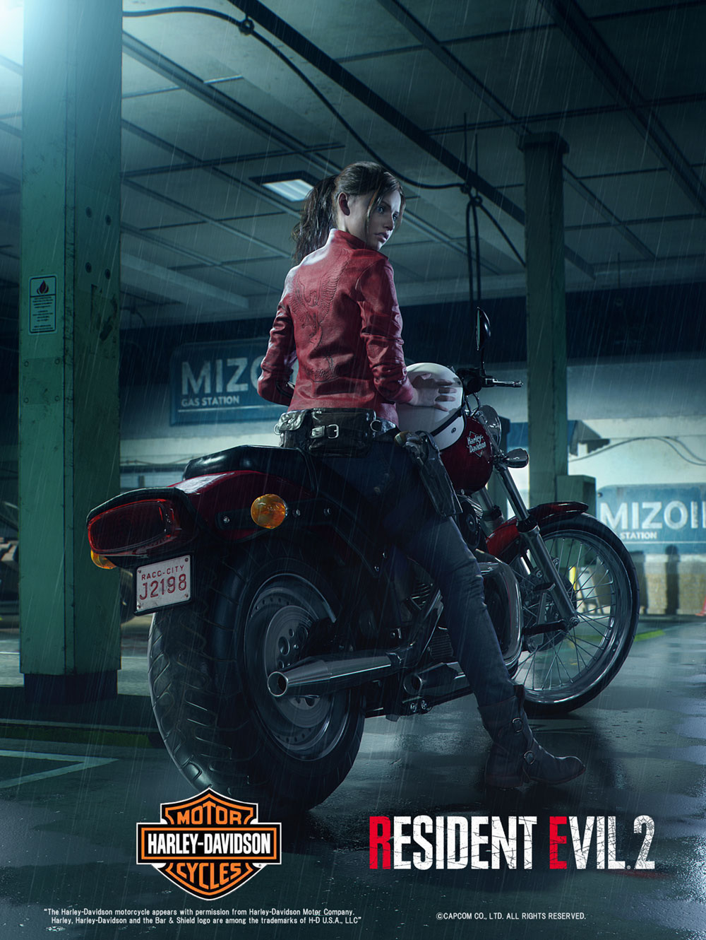 Harley Davidson Claire Poster Artwork from Resident Evil 2 (2019)