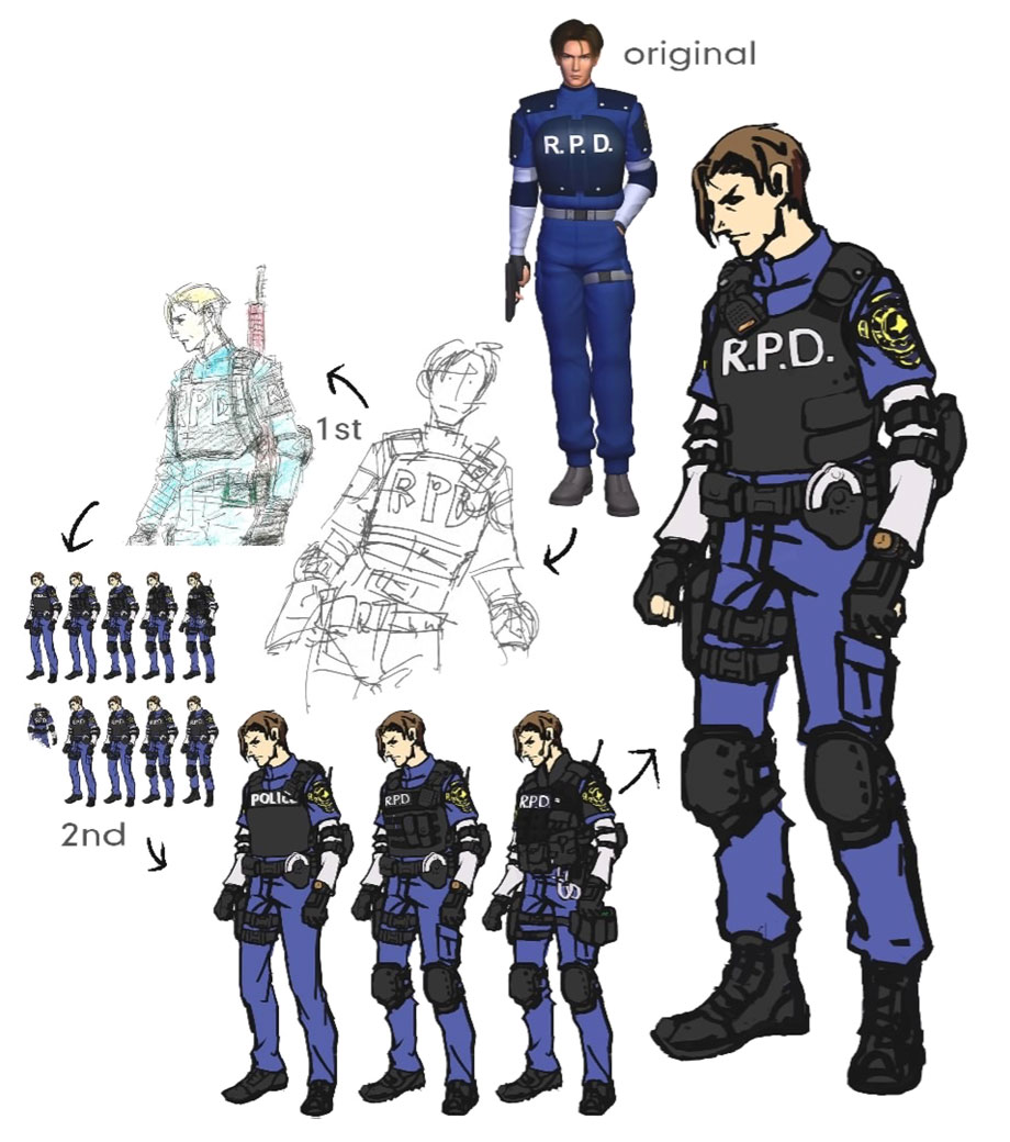 Leon S. Kennedy Concept Artwork from Resident Evil 2 (2019)