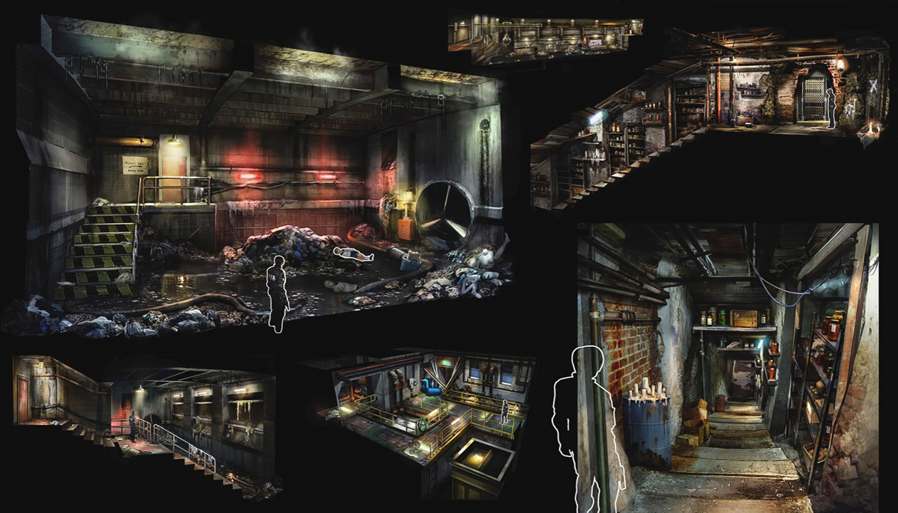 Sewers Concept Art from Resident Evil 2 (2019)