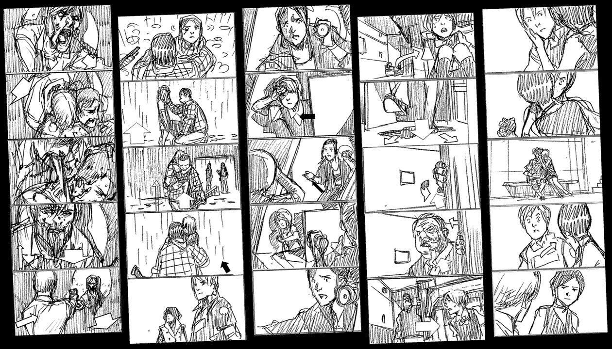 Storyboards Concept Art from Resident Evil 2 (2019)