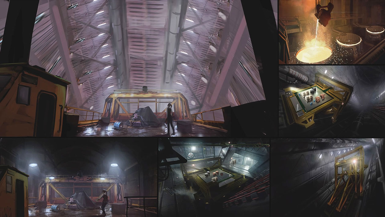 Umbrella Lab Elevator Concept Art from Resident Evil 2 (2019)