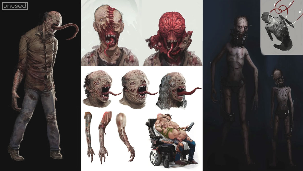 Unused Mutants Concept Art from Resident Evil 2 (2019)