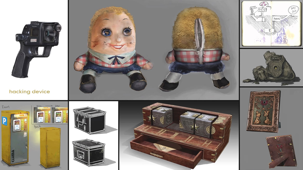 Weapons and Items Concept Art from Resident Evil 2 (2019)
