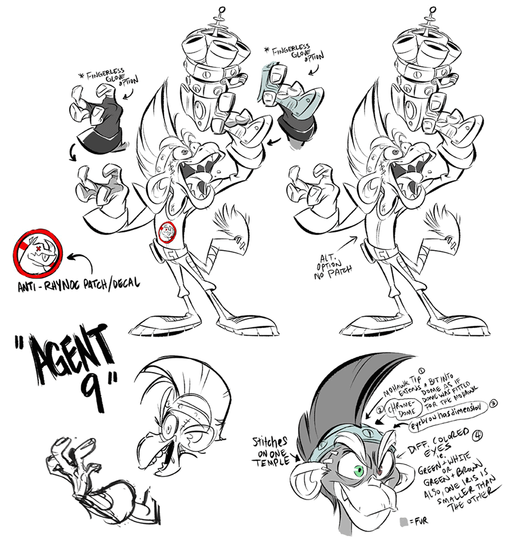 Agent 9 Concept Art from Spyro Reignited Trilogy