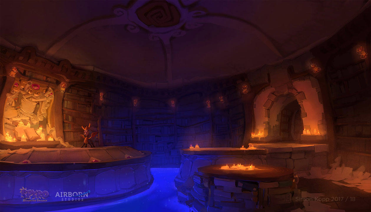 Artisans Homeworld, Dark Hollow Library Art from Spyro Reignited Trilogy
