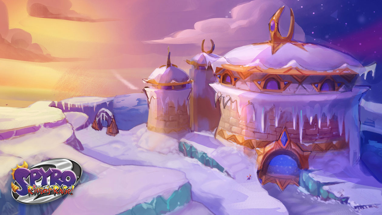 Autumn Plains, Icy Speedway Art from Spyro Reignited Trilogy