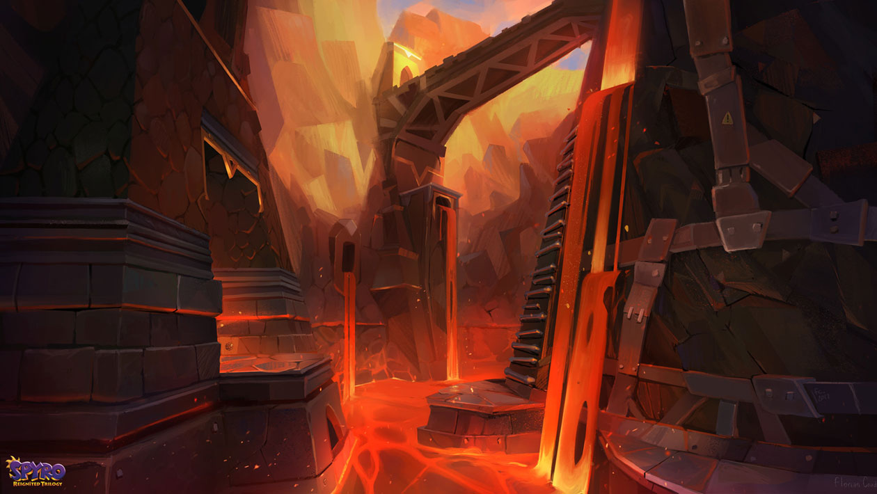 Autumn Plains, Magma Cone: Inside the Volcano Art from Spyro Reignited Trilogy