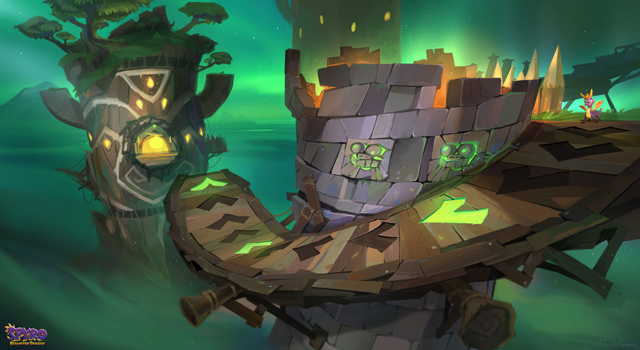 Beast Makers, Tree Tops: Acceleration Ramp Art from Spyro Reignited Trilogy