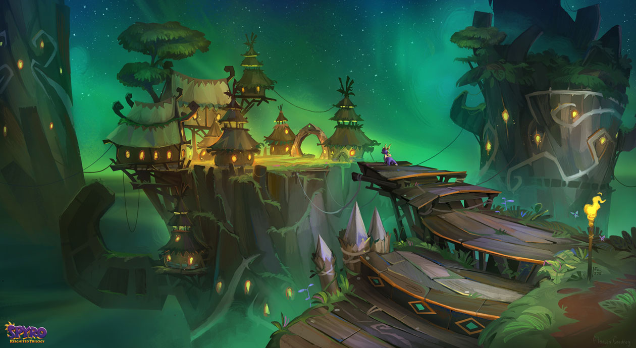 Beast Makers, Tree Tops: Hanging Village Art from Spyro Reignited Trilogy