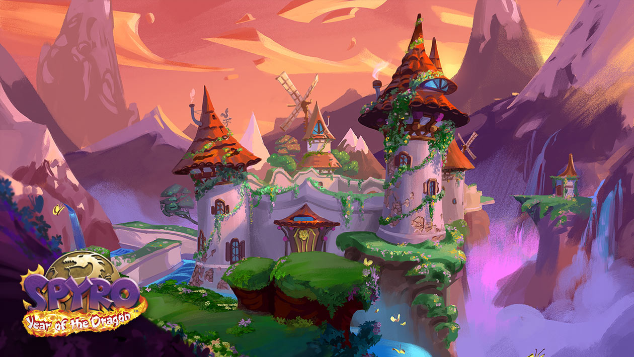 Evening Lake, Charmed Ridge Art from Spyro Reignited Trilogy
