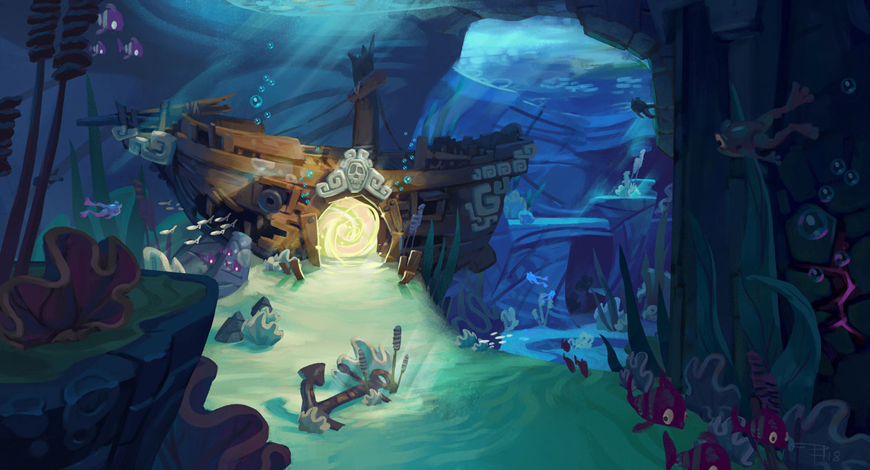 Evening Lake, Shipwreck Art from Spyro Reignited Trilogy