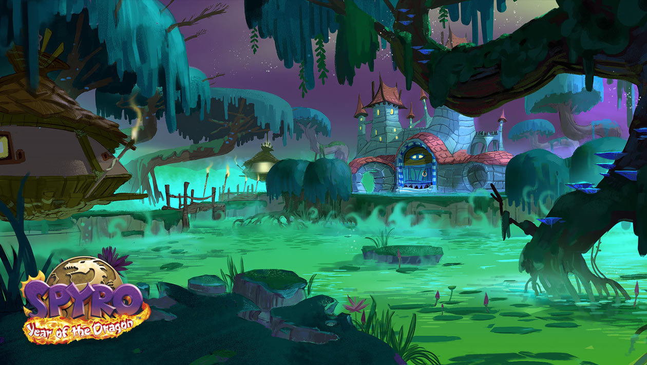 Midday Gardens, Spooky Swamp Art from Spyro Reignited Trilogy