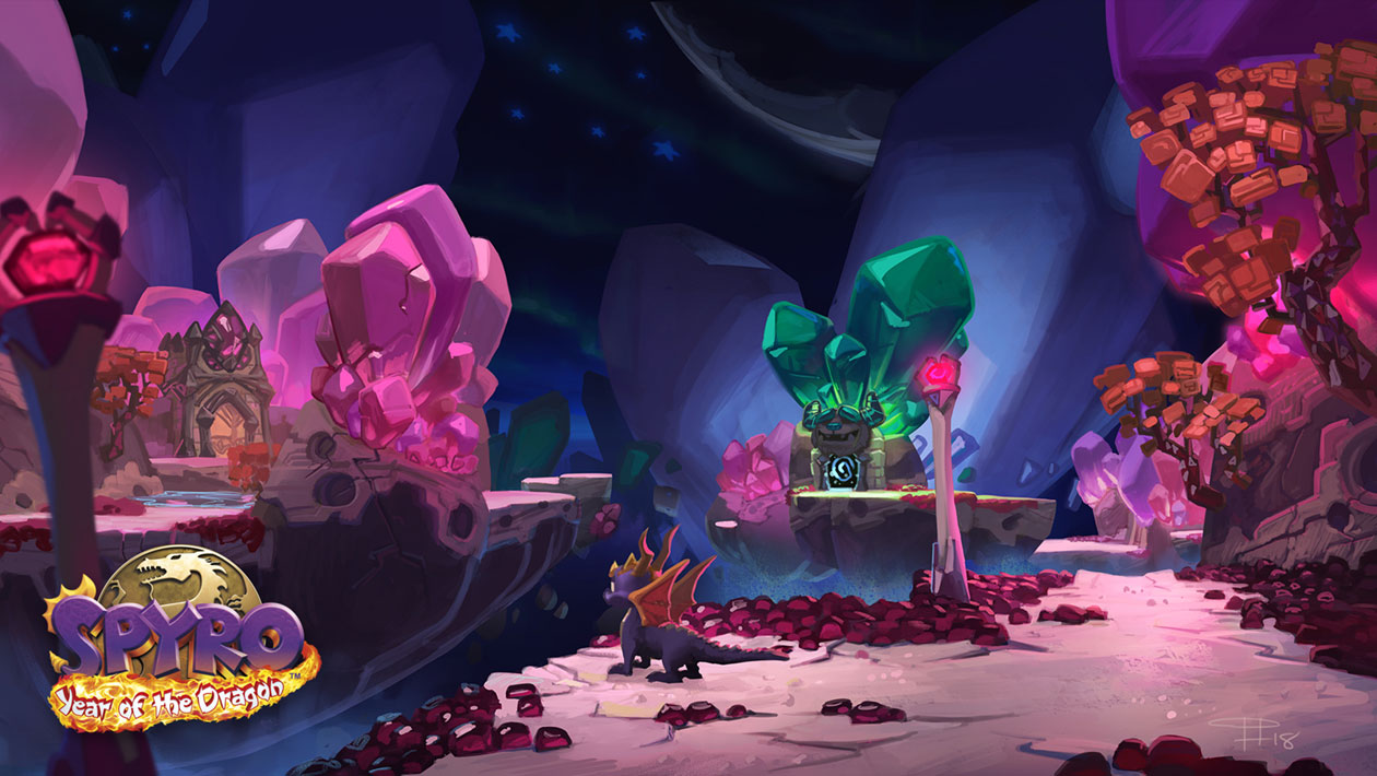 Midnight Mountain, Crystal Islands Art from Spyro Reignited Trilogy