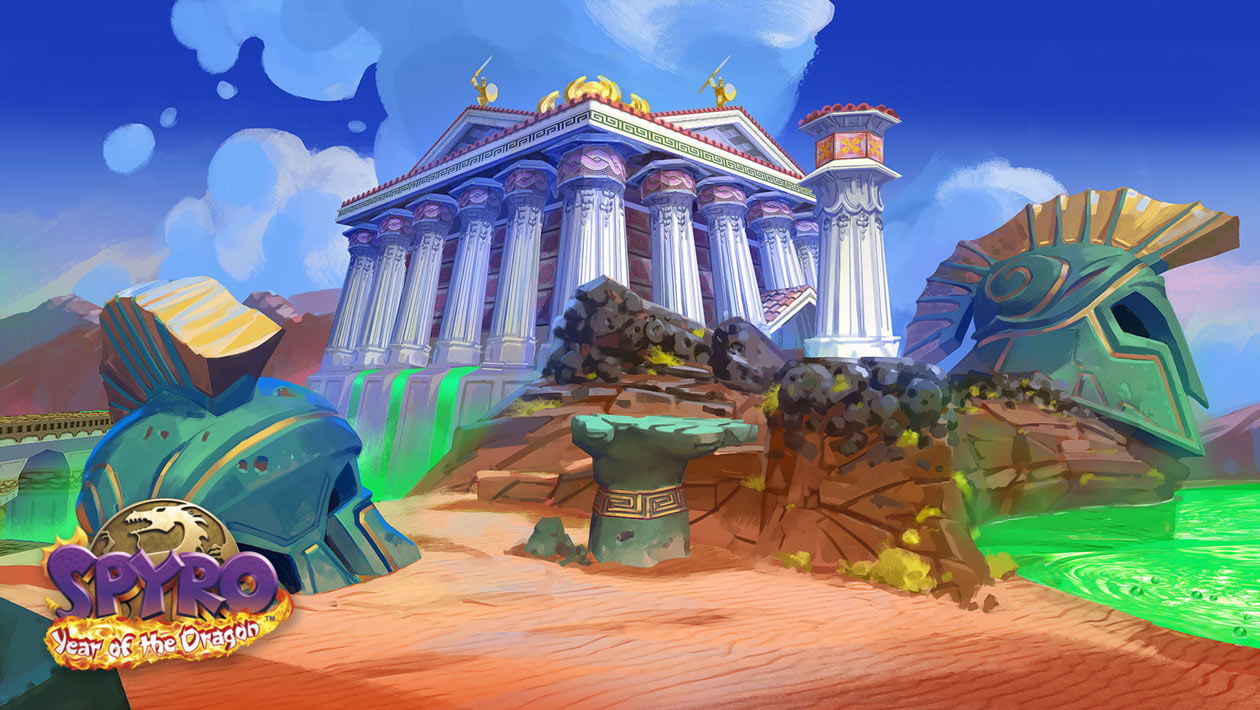 Midnight Mountain, Desert Ruins Art from Spyro Reignited Trilogy