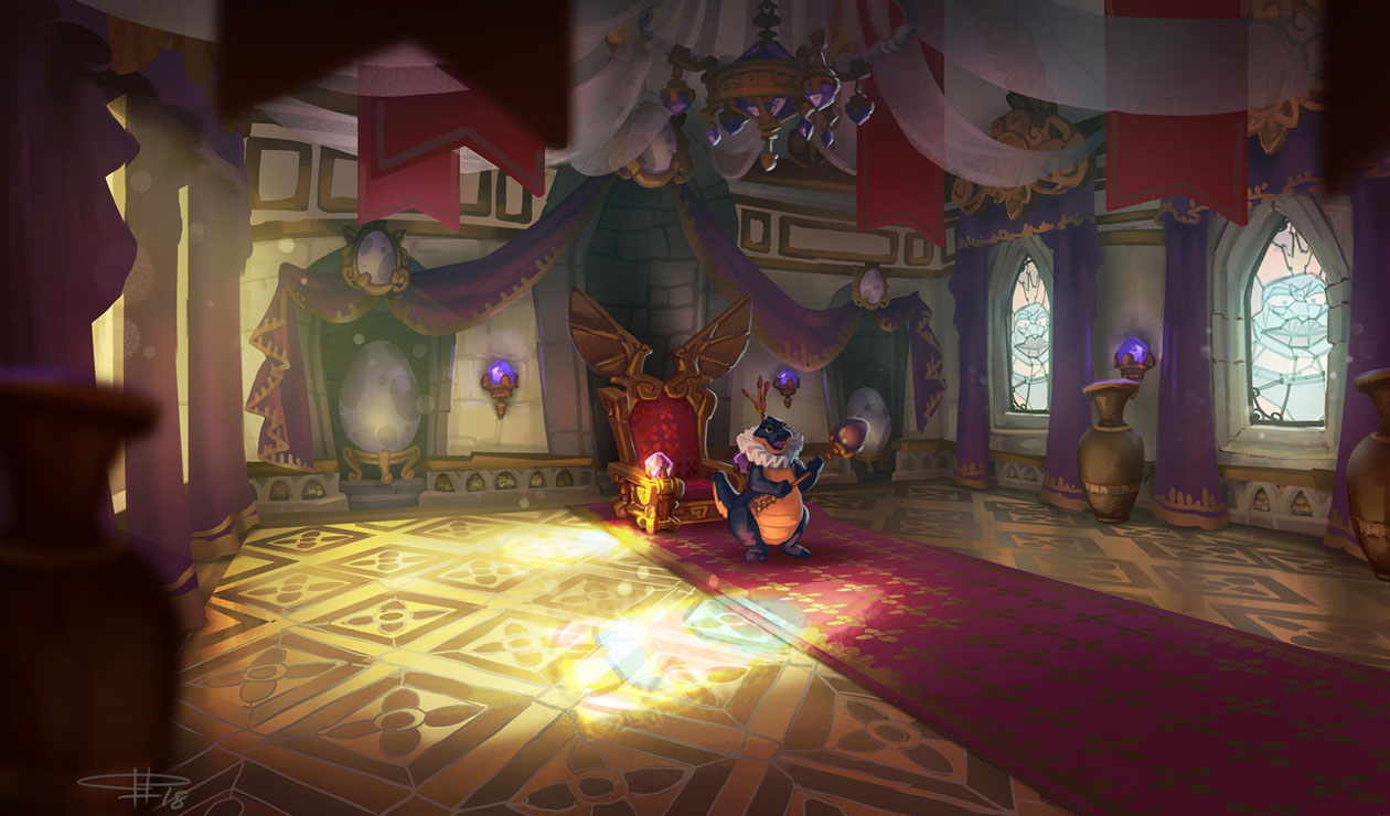 Midnight Mountain, Sorceress's Throne Room Art from Spyro Reignited Trilogy