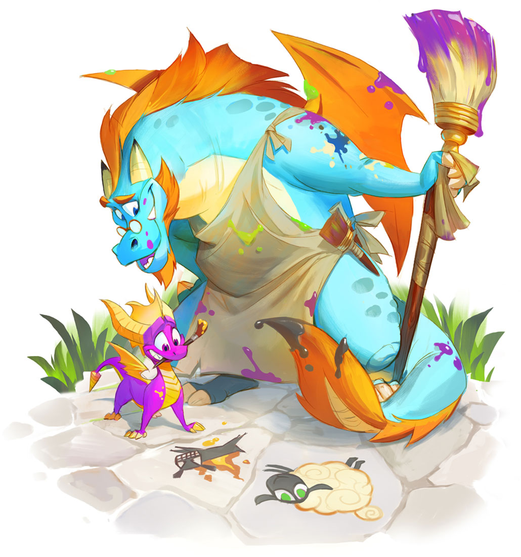 Spyro and Gildas Art from Spyro Reignited Trilogy
