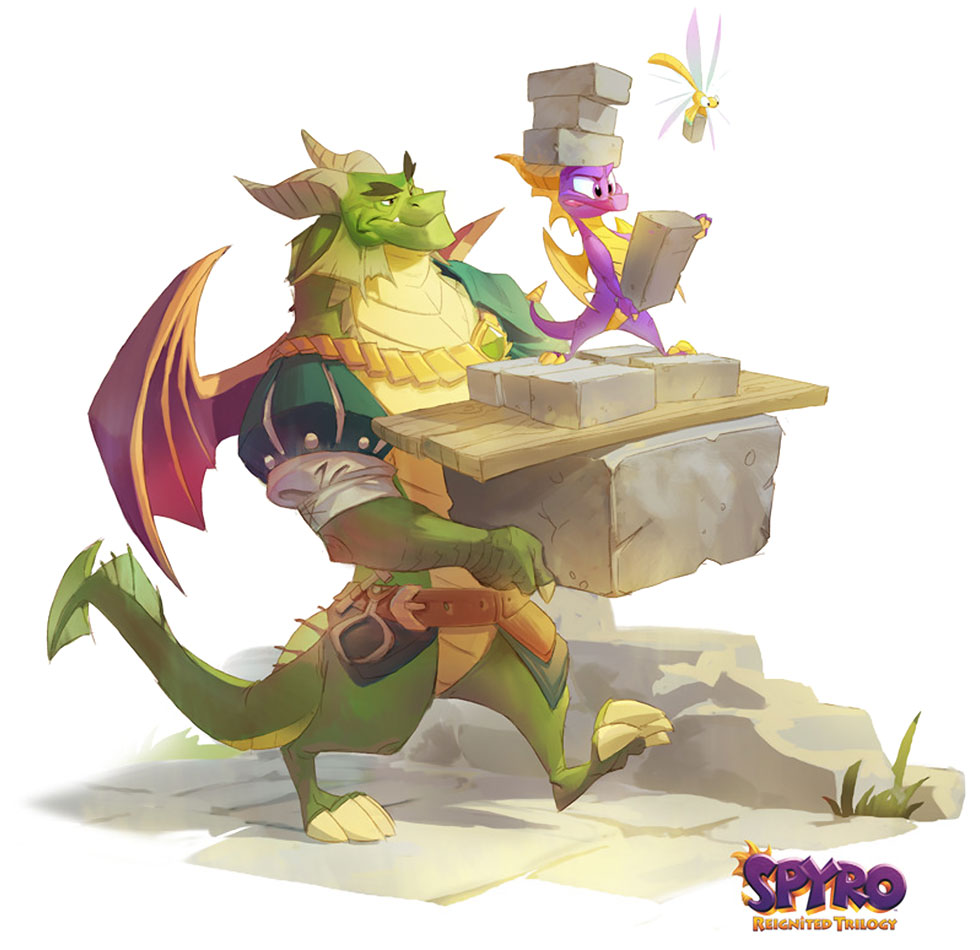 Spyro and Nestor Art from Spyro Reignited Trilogy