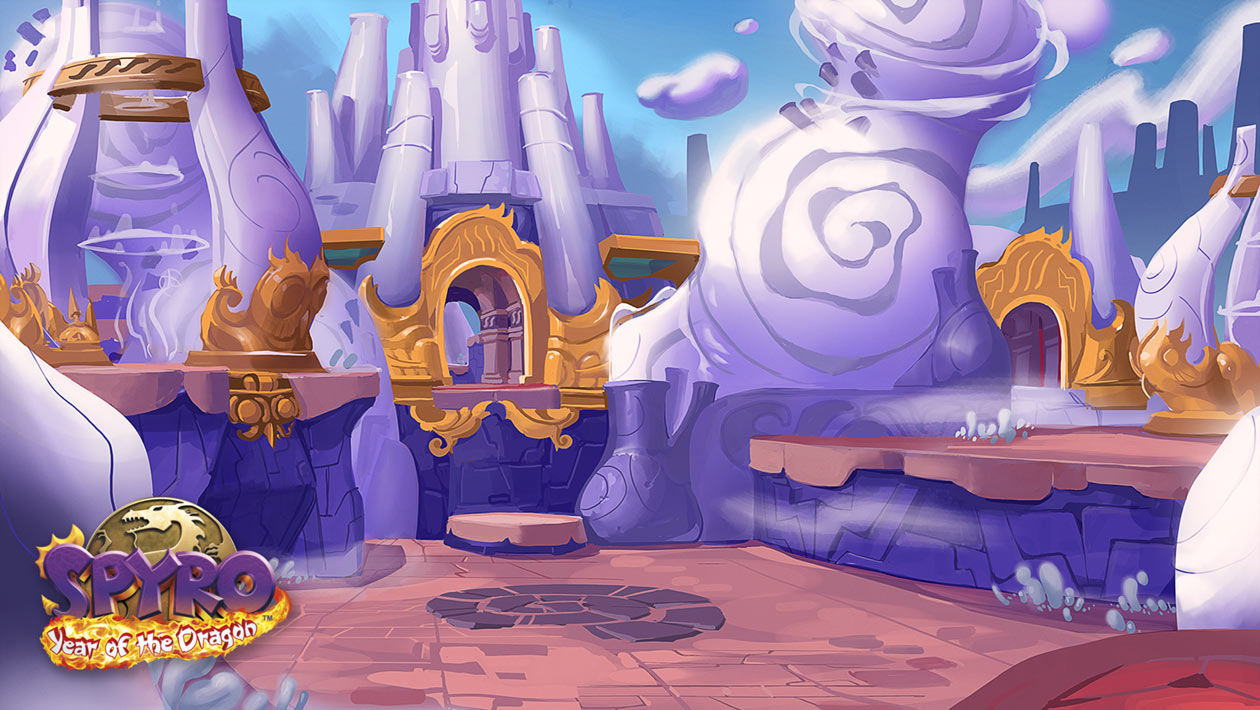 Sunrise Spring, Cloud Spires Art from Spyro Reignited Trilogy