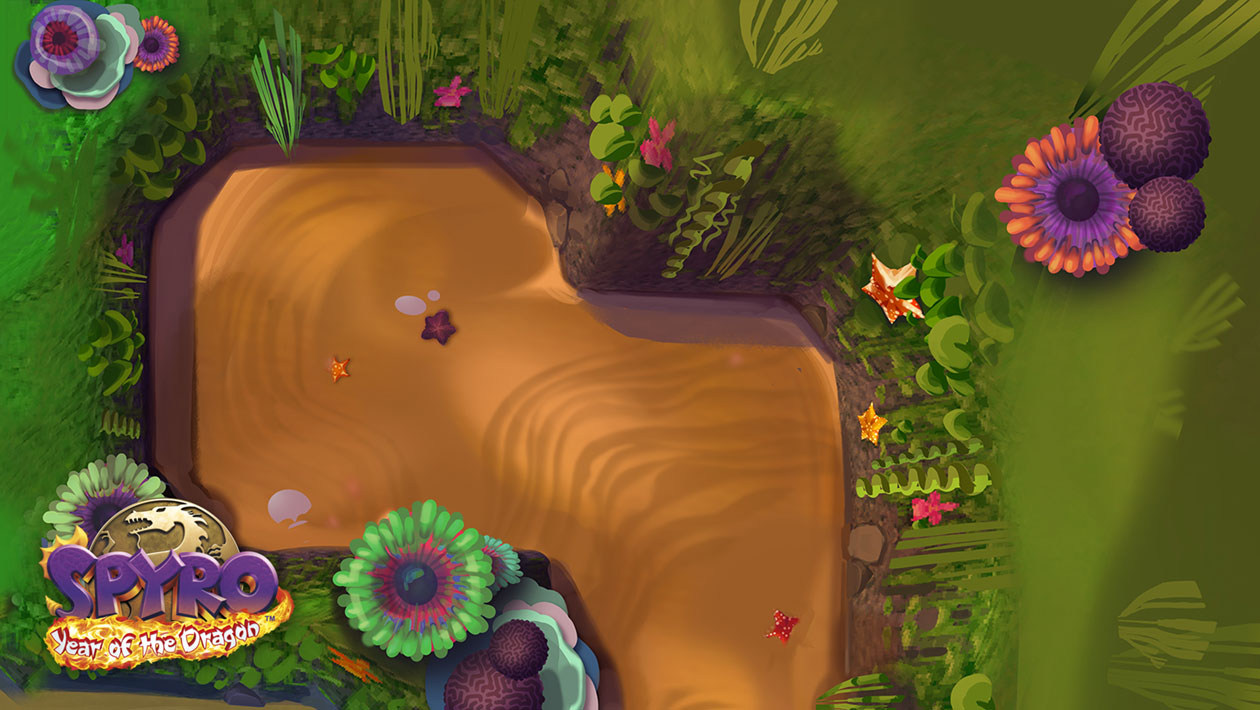 Sunrise Spring, Crawdad Farm Art from Spyro Reignited Trilogy