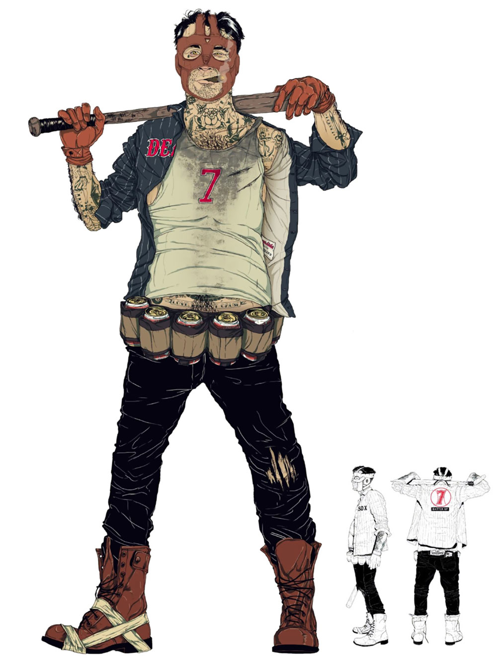 Badman Concept Concept Art from Travis Strikes Again: No More Heroes