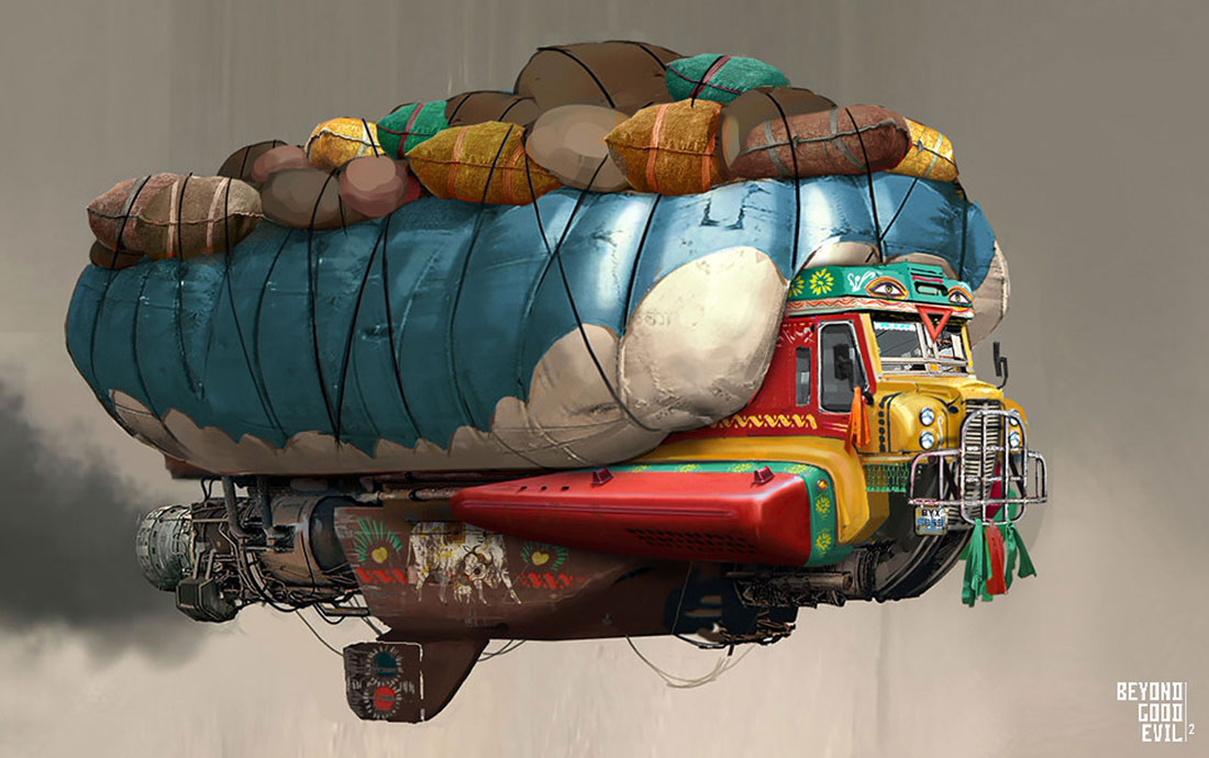 Flying Truck Art from Beyond Good and Evil 2
