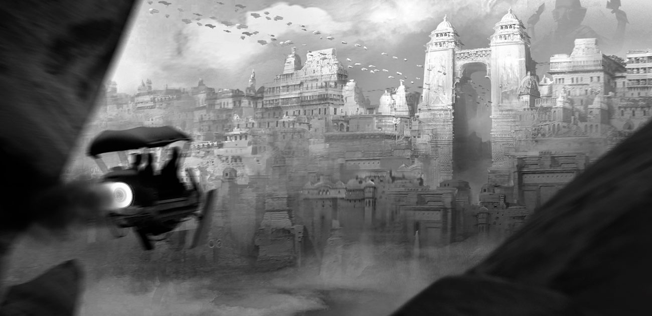 Ganesha City Arrival Art from Beyond Good and Evil 2