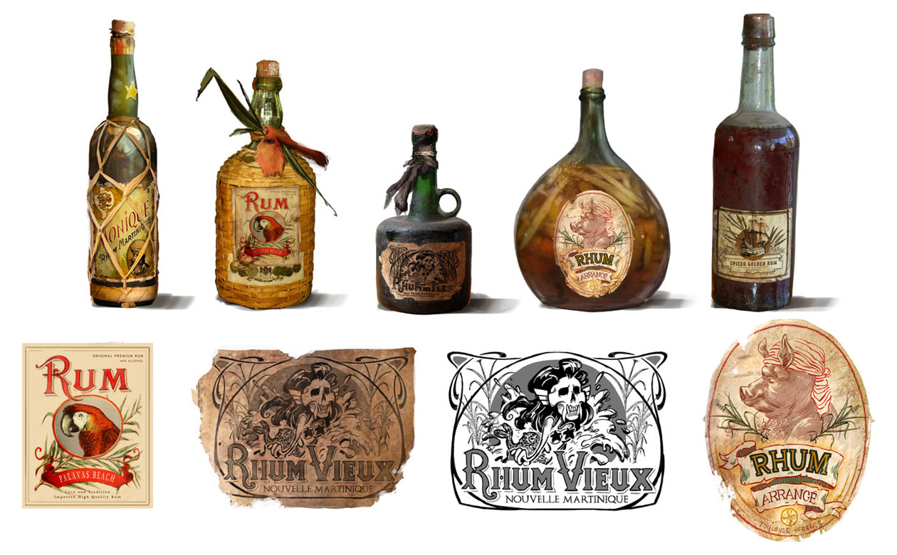 Peyj's Rum Bottles Art from Beyond Good and Evil 2