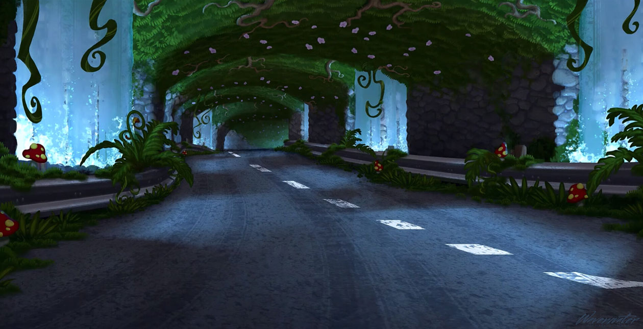 Coco Park Concept Art from Crash Team Racing Nitro-Fueled