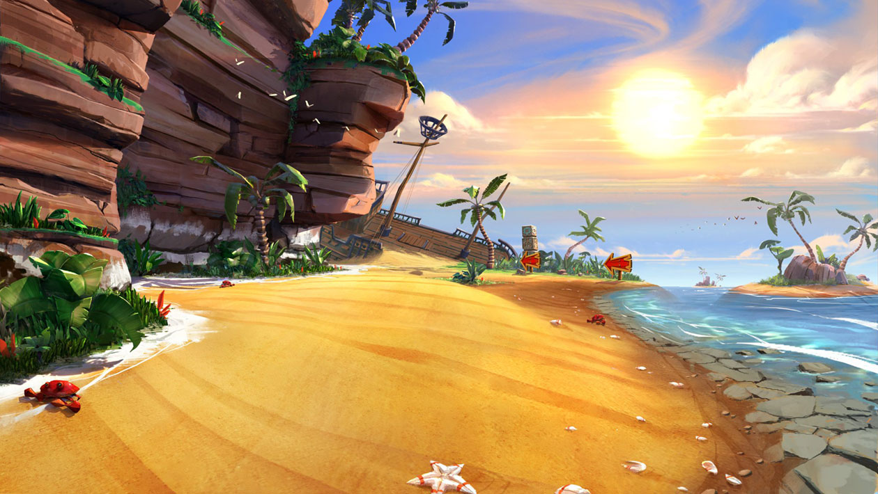 Crash Cove Concept Art from Crash Team Racing Nitro-Fueled