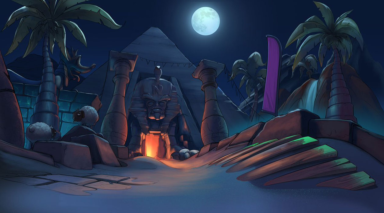 Twilight Tour, Night Concept Art from Crash Team Racing Nitro-Fueled