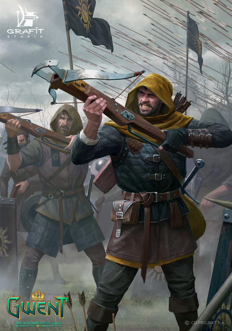 Black Infantry Arbalists Art from Gwent: The Witcher Card Game