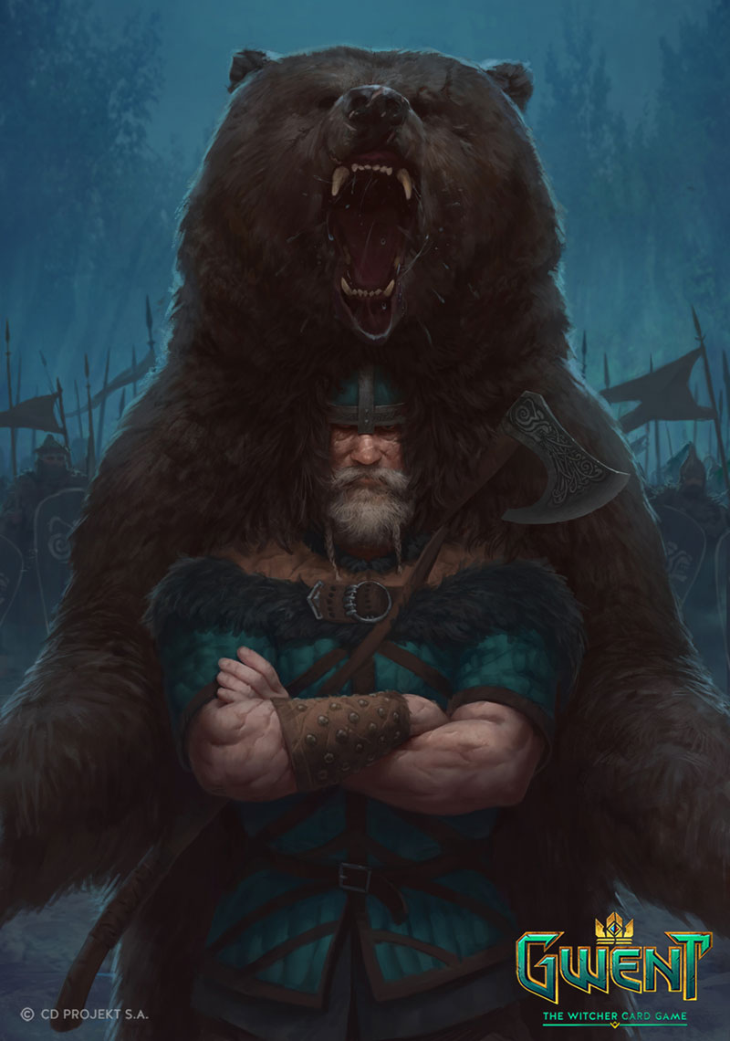 Tuirseach Beastmaster Art from Gwent: The Witcher Card Game