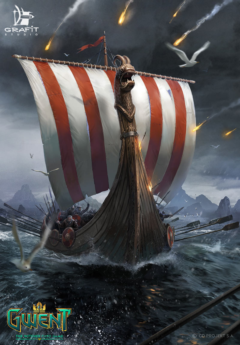 War Drakkar Art from Gwent: The Witcher Card Game