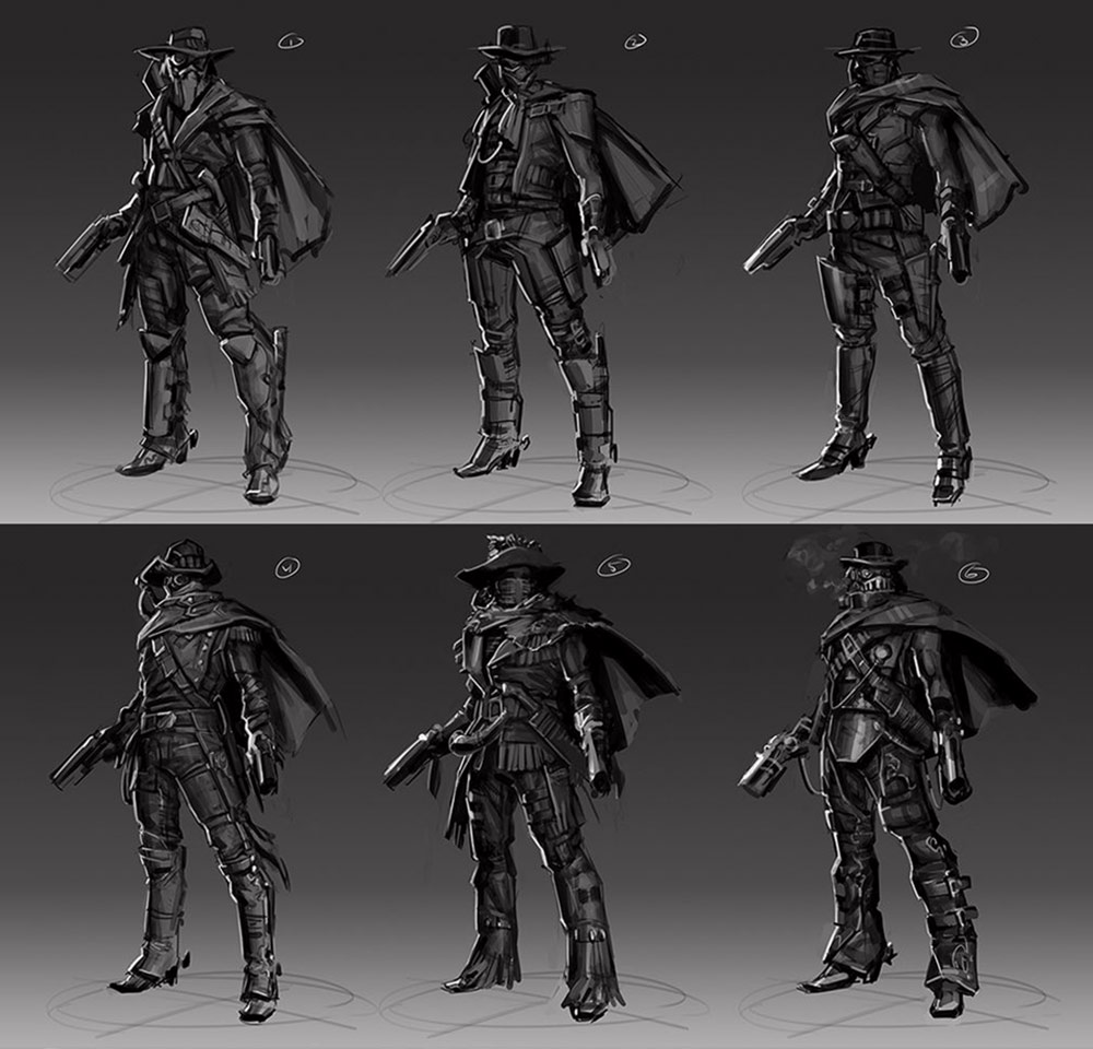 Erron Black Outfit Artwork from Mortal Kombat 11