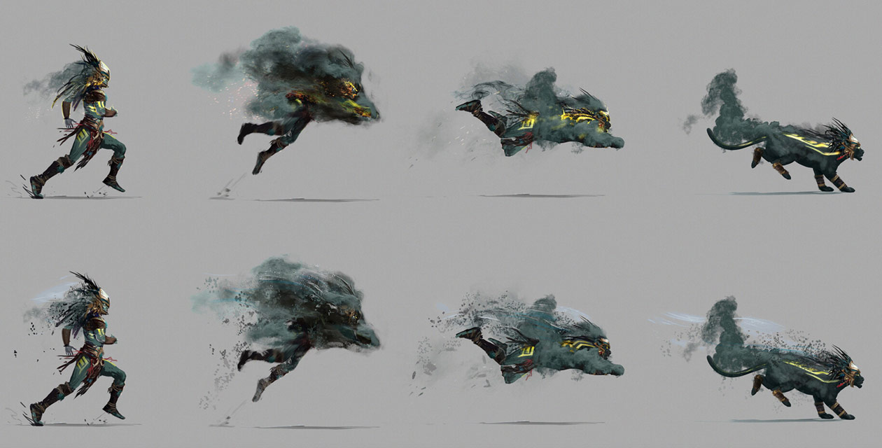 Kotal Kahn Panther Transformation Art from Mortal Kombat 11