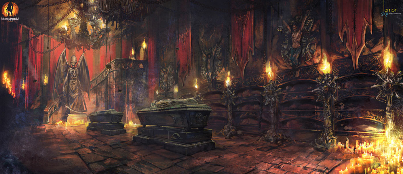 Sepulcher Burial Hallway Art from Mortal Kombat 11