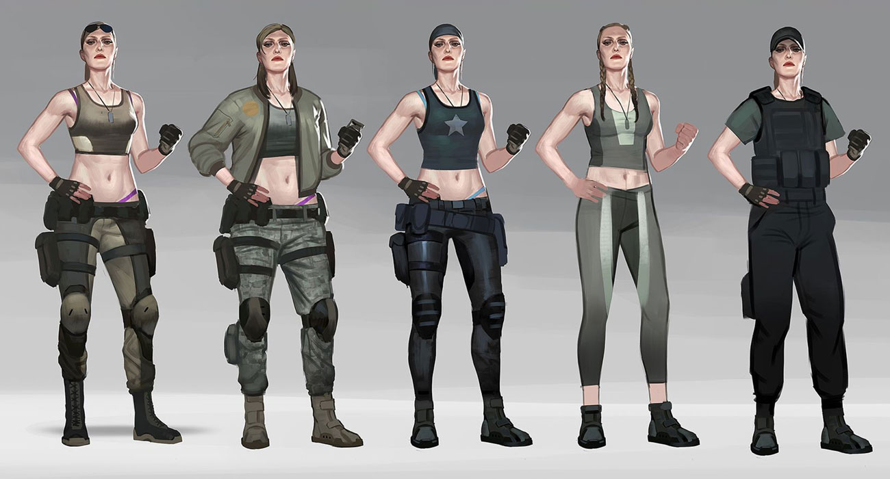 Sonya Blade Outfit Art from Mortal Kombat 11