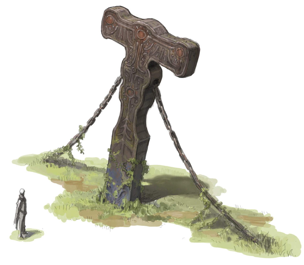 Pillar Concept Art from Oninaki