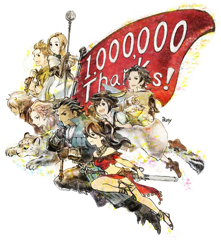 One Million Sales Art from Octopath Traveler