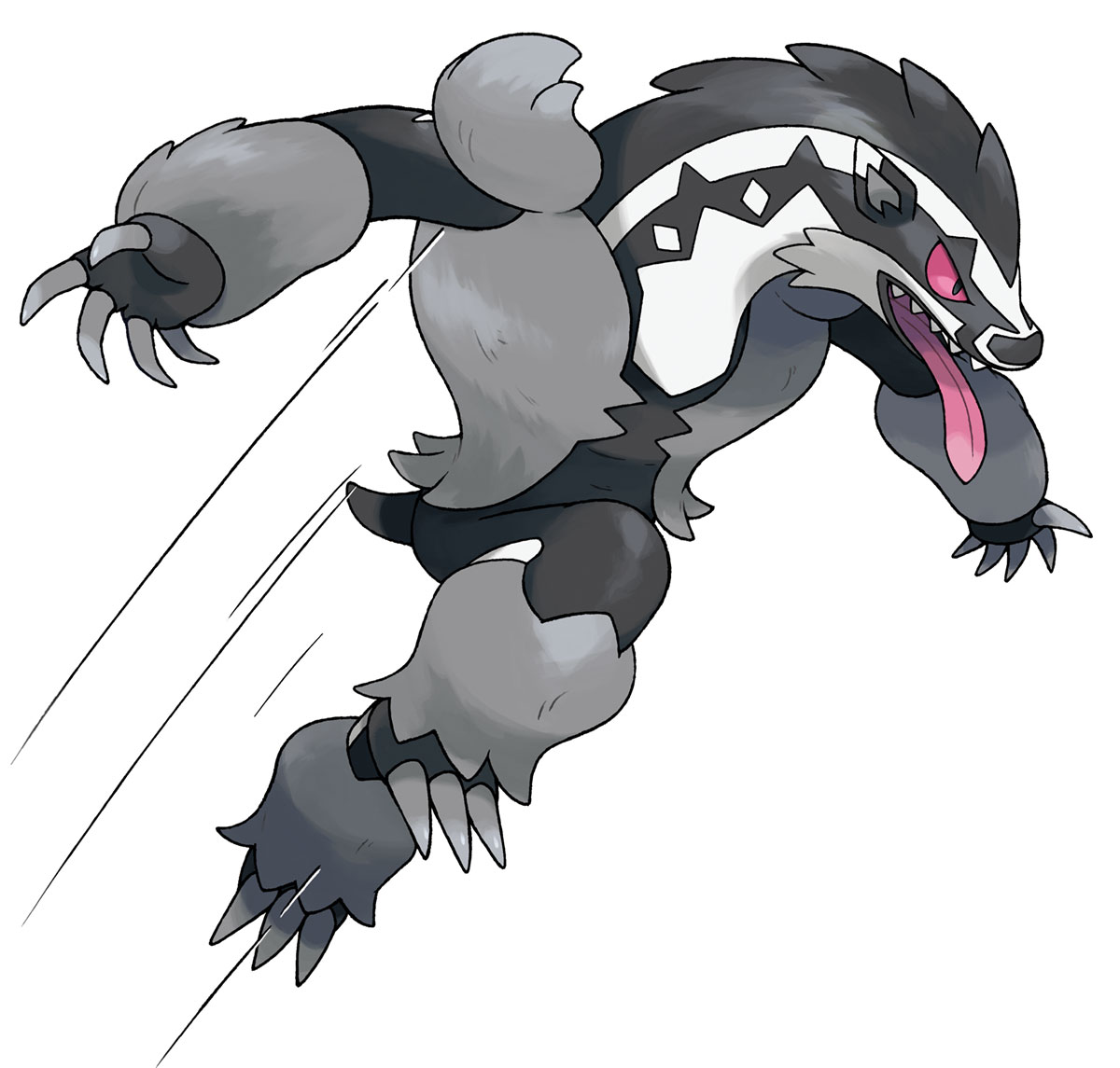 Obstagoon Jumping Art from Pokémon Sword and Shield