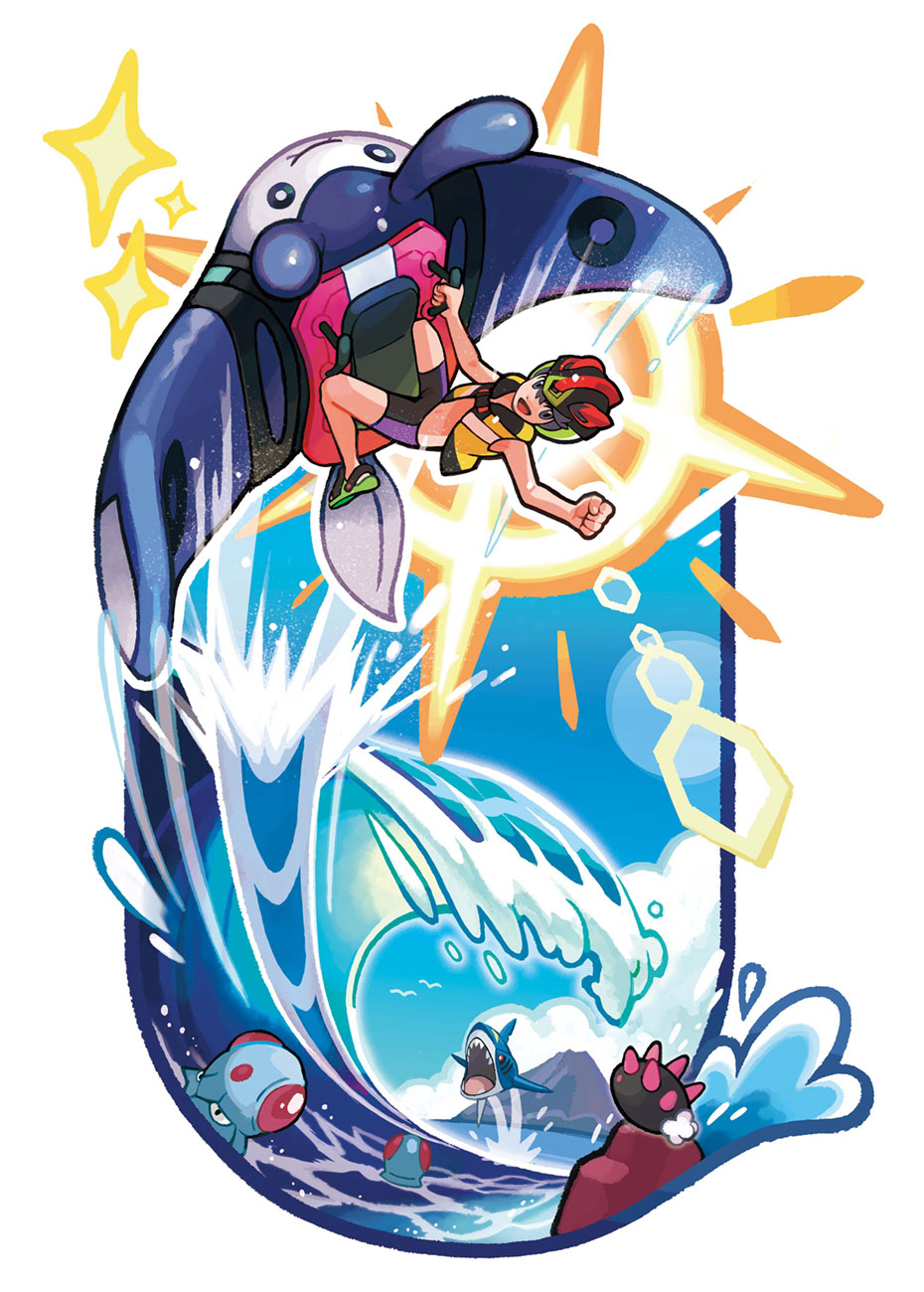 Mantine Surf Art from Pokémon Ultra Sun and Ultra Moon