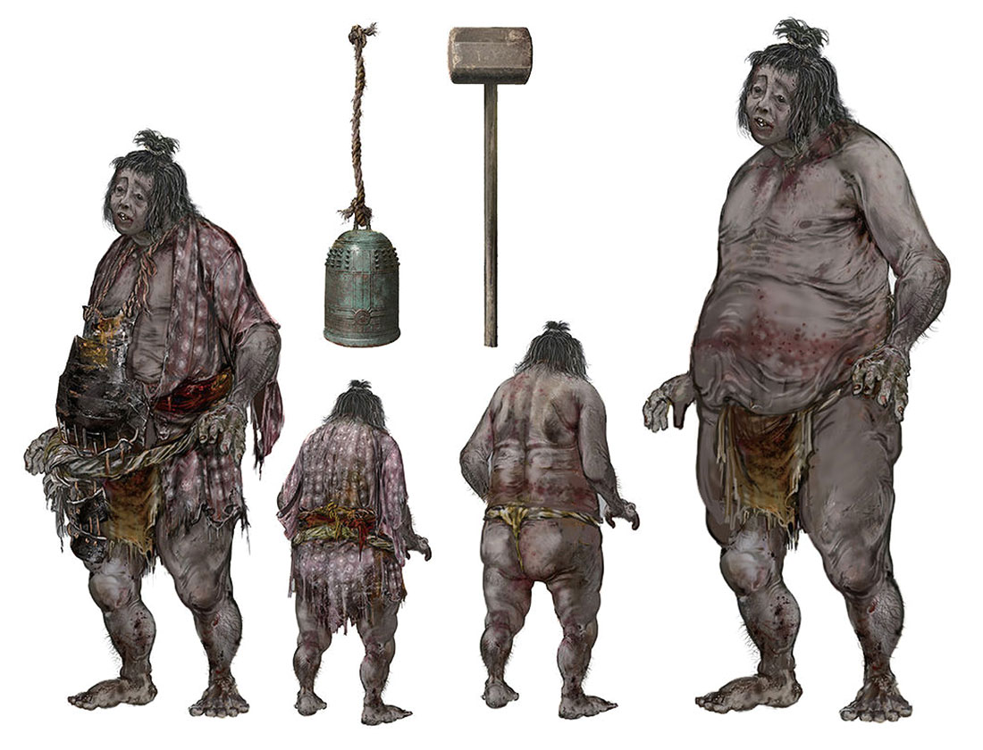 Bell & Club Wielding Taro Soldiers Art from Sekiro: Shadows Die Twice