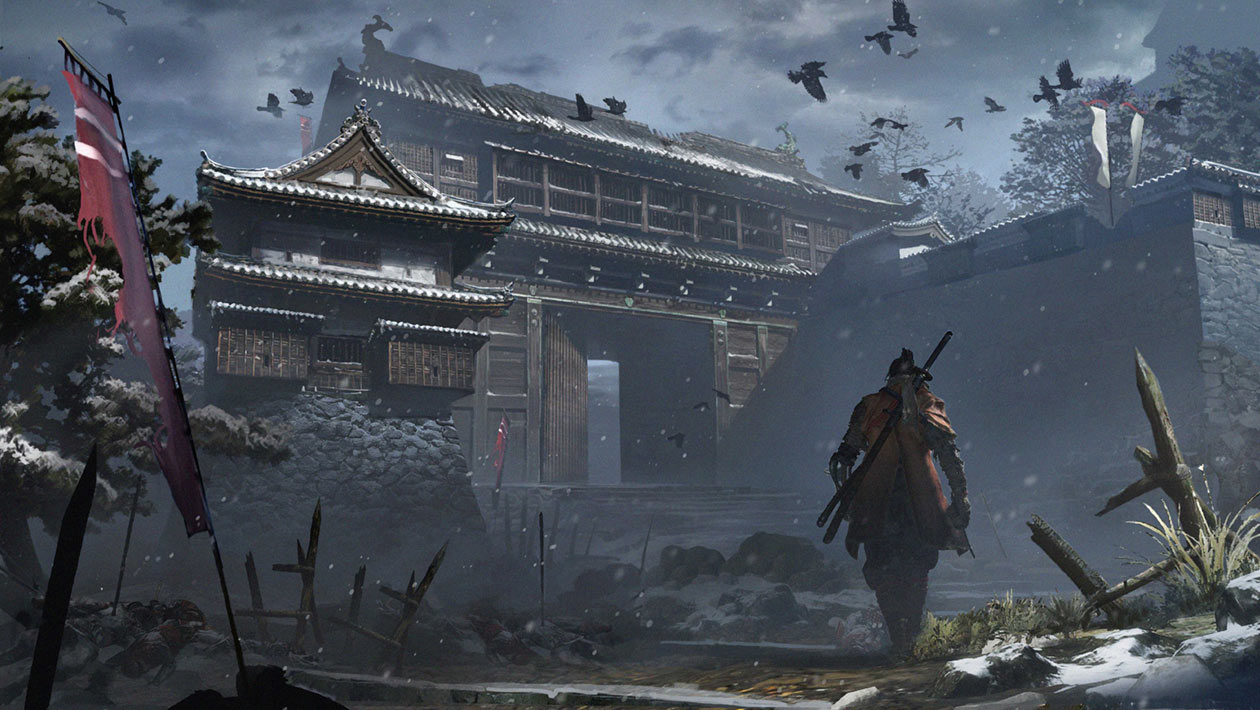 Ashina Castle Entry Gate Art from Sekiro: Shadows Die Twice