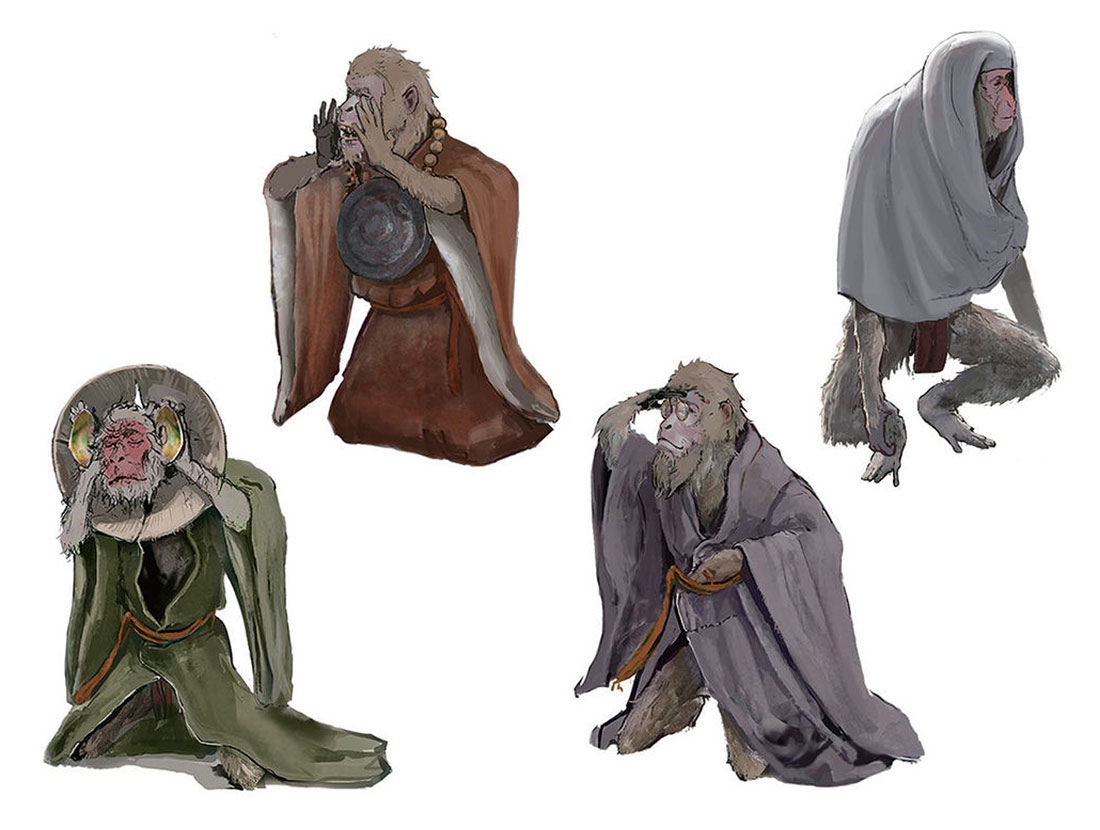 Folding Screen Monkeys Art from Sekiro: Shadows Die Twice