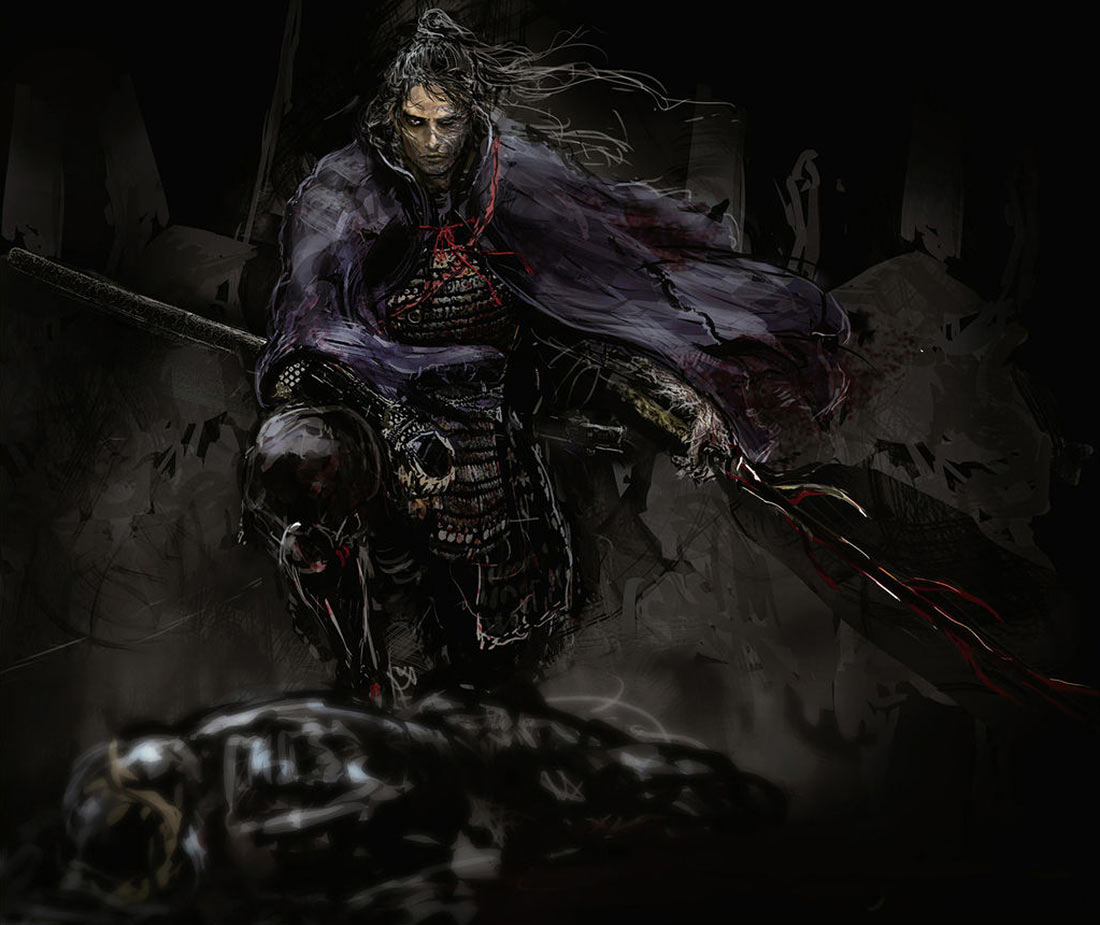 Genichiro Ashina Draft Concept Art from Sekiro: Shadows Die Twice