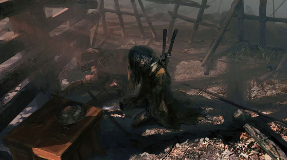 Young Wolf on Battlefield Art from Sekiro: Shadows Die Twice