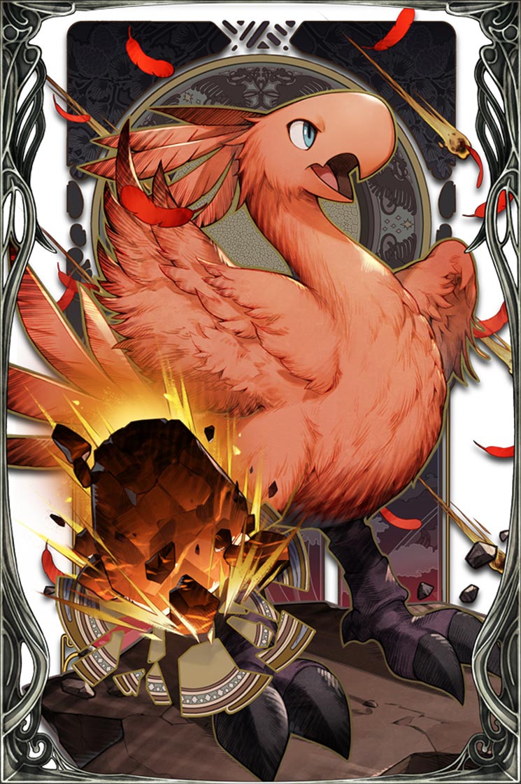 Red Chocobo Art from War of the Visions: Final Fantasy Brave Exvius