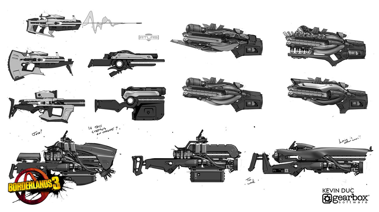 Atlas Rifle Concept Art from Borderlands 3