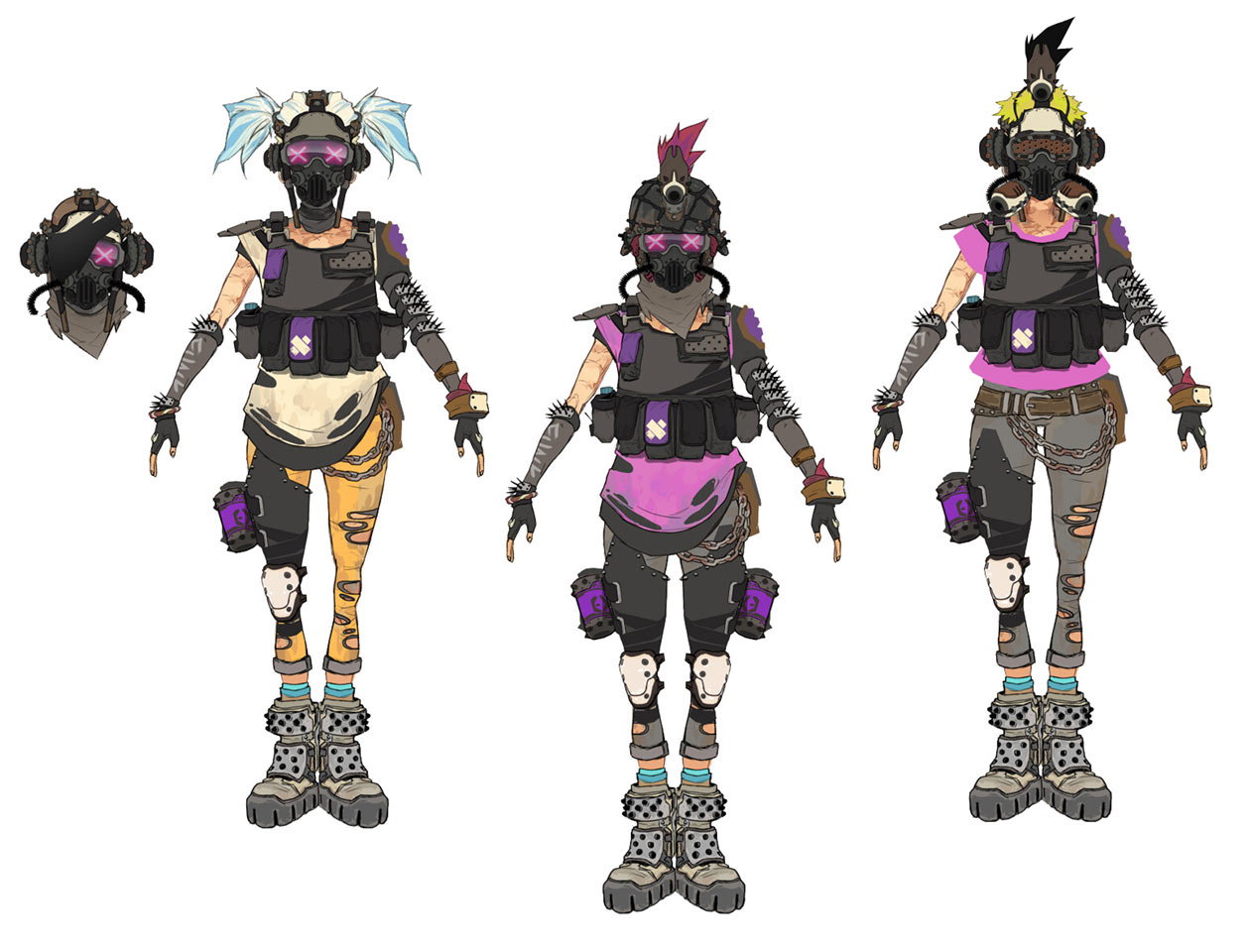 COV Female Bandit Attachments Concept Art from Borderlands 3