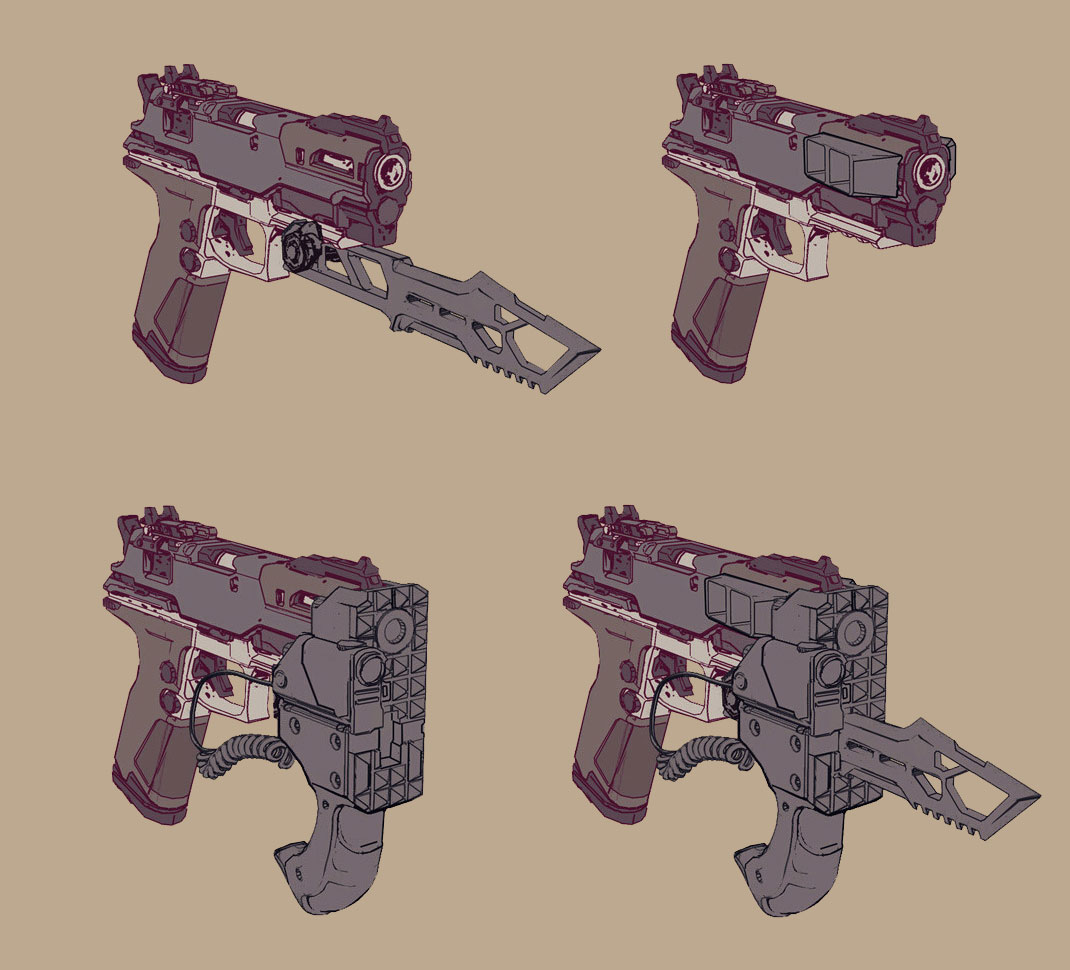 Dahl Pistol Concepts Art from Borderlands 3